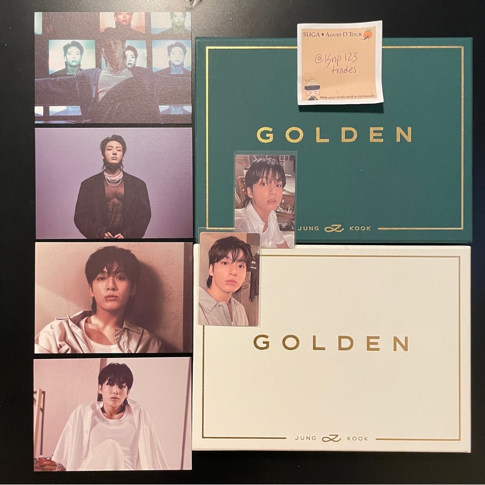 BTS Jung Kook 'GOLDEN' Albums - Solid & Shine Versions with Photo Cards